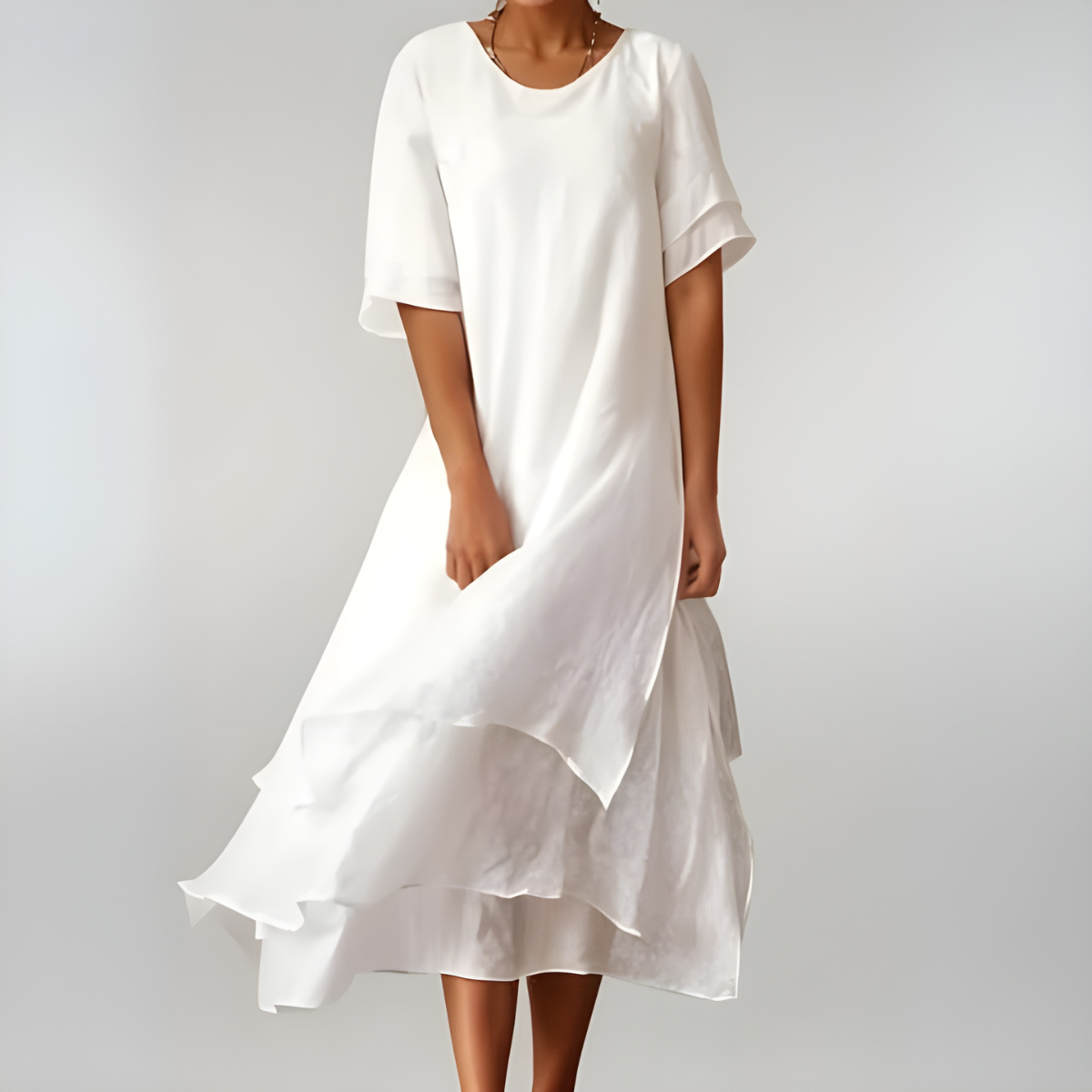 Elena | Elegant Long Cotton Dress