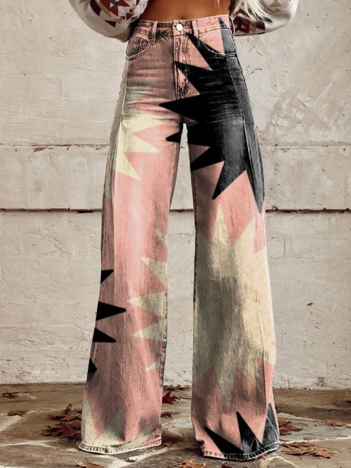 Retro Solar Flare Wide-Leg Trousers