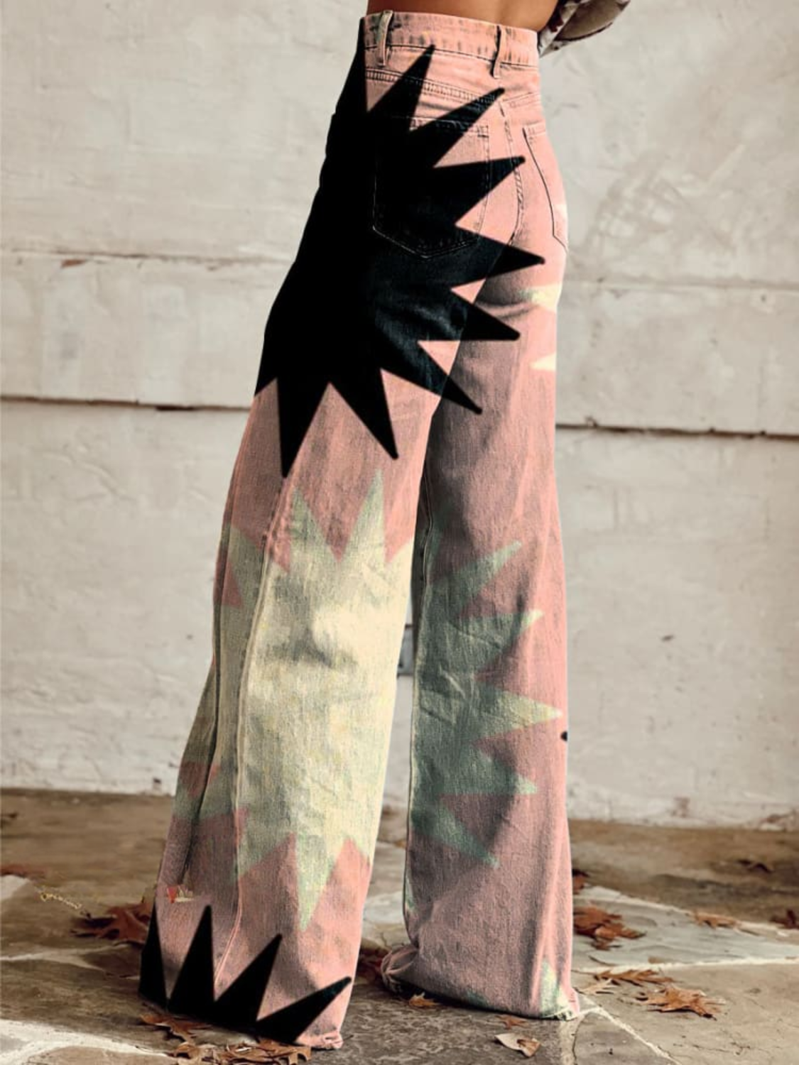 Retro Solar Flare Wide-Leg Trousers