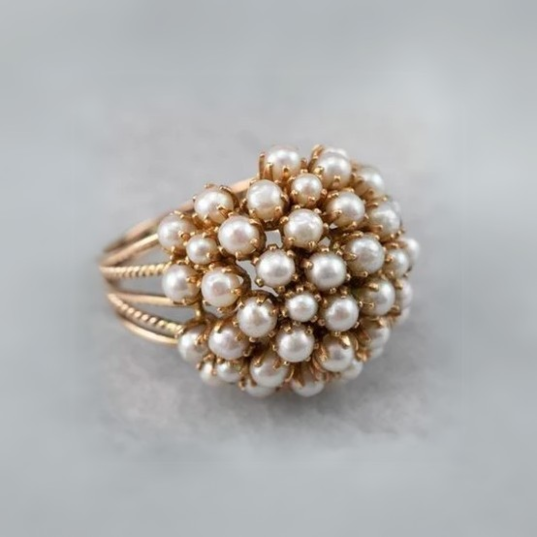 Luxury Embedded Pearl Ring