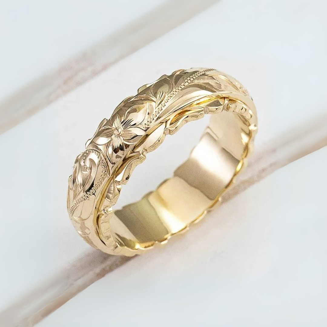 Antique Gold Floral Ring